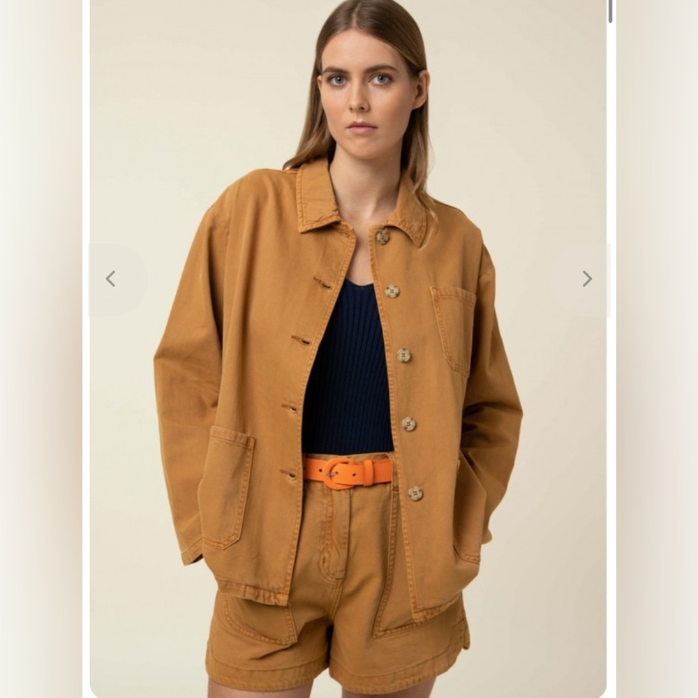 Frnch Jaina pebbled orange Leather Belt